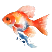 水彩卡通鱼矢量素材