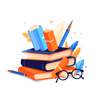 学习教育书籍图形元素插画设计