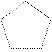 手绘五边形虚线边框PNG素材