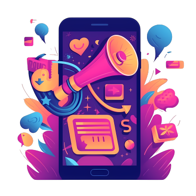 社交媒体图标移动手机扩音器PNG素材