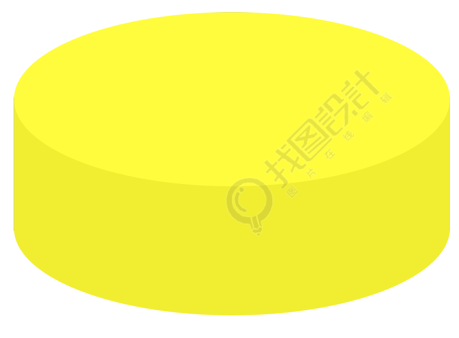 黄色矮圆柱PNG图形素材