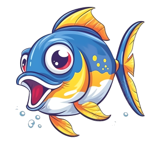 彩色卡通鱼头像可爱 卡通鱼矢量图白底素材 