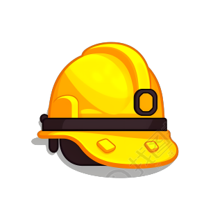 可商用的卡通黄色消防头盔PNG图形素材