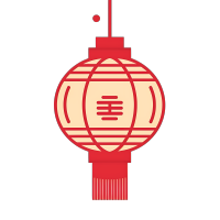 玩具风格春节灯笼矢量插画