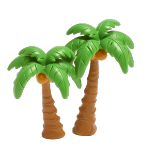 两棵棕榈树小摆件PNG素材