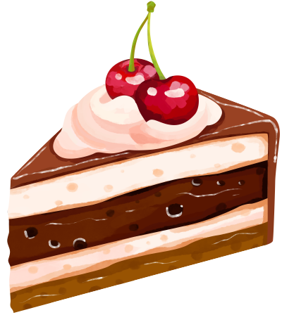 黑森林蛋糕商用透明插画