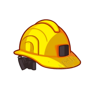 可商用的卡通黄色消防头盔PNG高清图形素材
