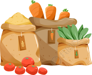 蔬菜农产品胡萝卜西红柿插画