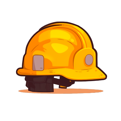 可爱卡通黄色消防头盔PNG图形素材