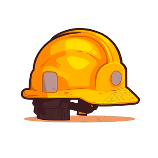 可爱卡通黄色消防头盔PNG图形素材