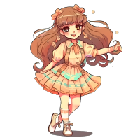 萌系插画设计女孩图形素材