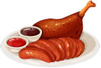 新鲜美味的大鸡腿插画PNG