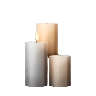 一根点燃的三根长短不一的蜡烛图形商业元素
