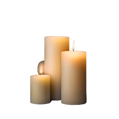 两根点燃的三根长短不一的蜡烛图形素材