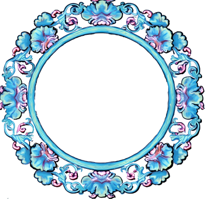 蓝色花纹圆环图形素材