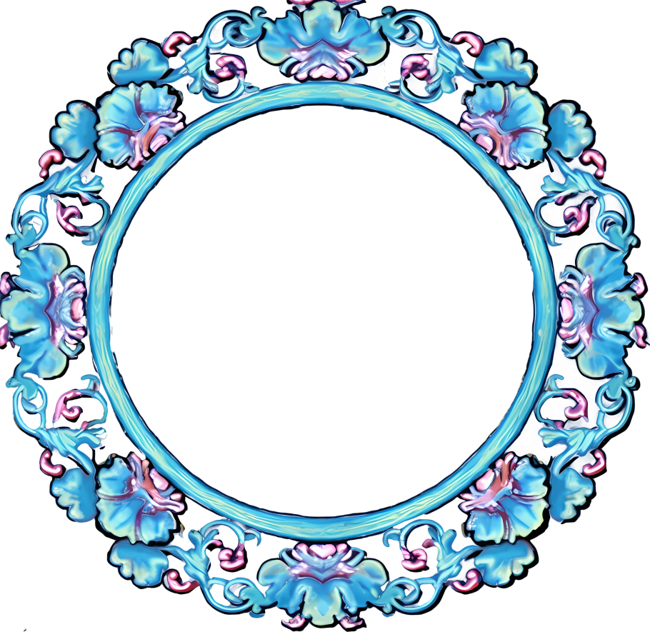 蓝色花纹圆环图形素材
