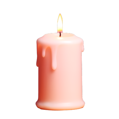 粉色蜡烛白色背景元素