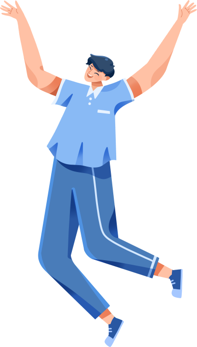 开心的男学生图形设计元素