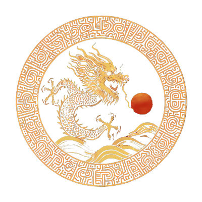 中式红色龙形圆环设计PNG图形素材