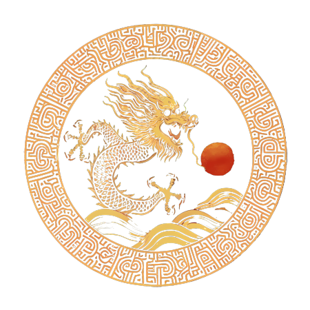 中式红色龙形圆环设计PNG图形素材