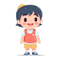 亚洲幼儿园小男孩插画素材