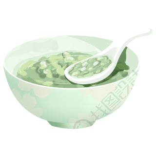 一碗绿豆汤卡通素材