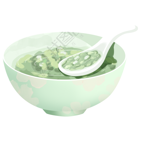 一碗绿豆汤卡通素材