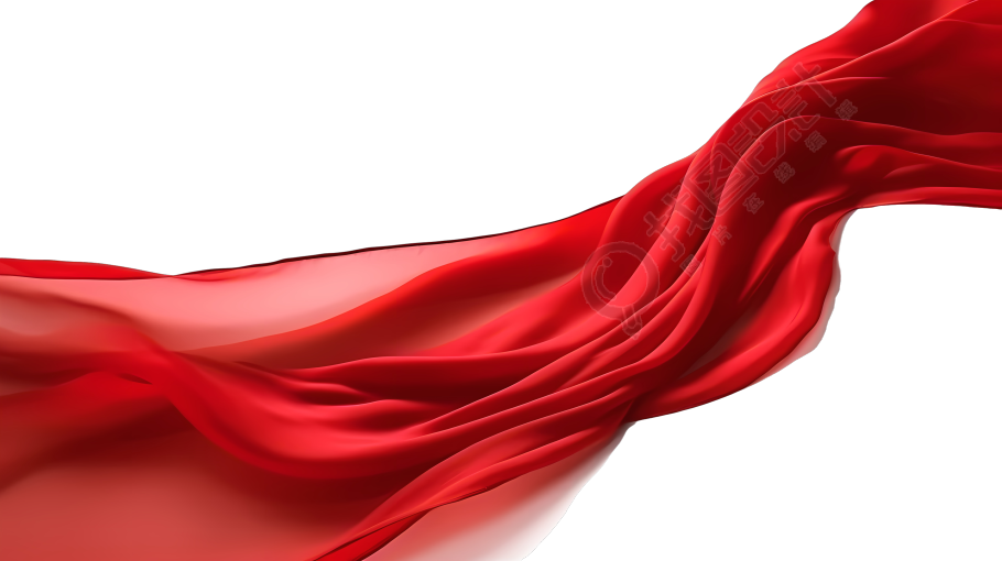 红色流动布料高清PNG素材