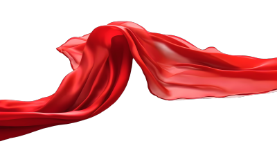红色流动布料插画设计元素