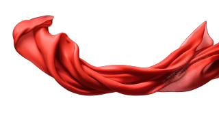 红色流动布在白色背景上的创意设计元素PNG图形素材