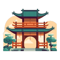 透明背景园林建筑插图元素