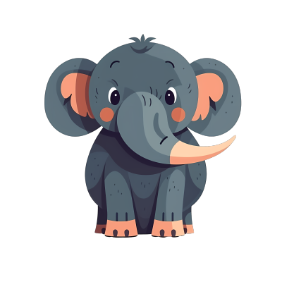 简约动物大象插画图形素材