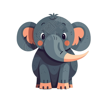 简约动物大象插画图形素材