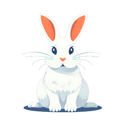 透明背景卡通兔子平面插画
