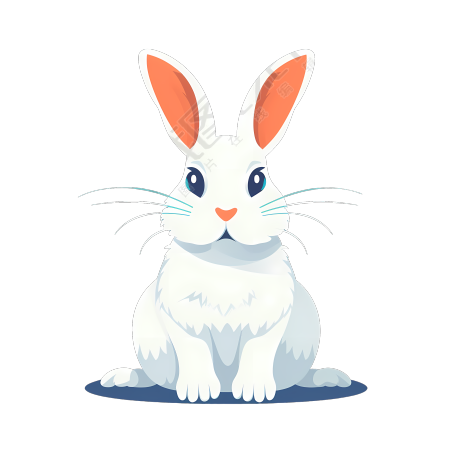 透明背景卡通兔子平面插画