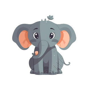 可爱卡通大象PNG图形素材