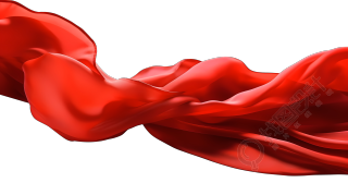 创意设计商业图形素材--红色流动布料PNG