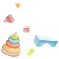 手绘儿童积木素材插画