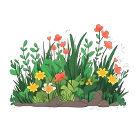 手绘草花图形素材PNG