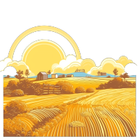 大丰收手绘插画透明背景图形素材