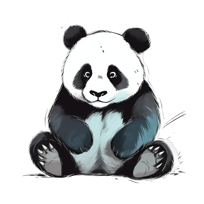 手绘小熊猫PNG图形素材