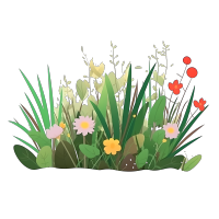 小草鲜花图形素材PNG