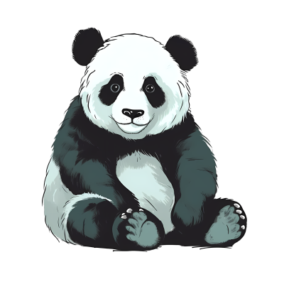 手绘小熊猫PNG透明背景图形素材