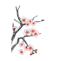 手绘梅花图案PNG素材