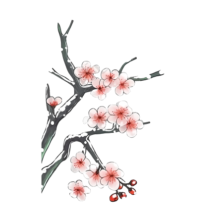 手绘梅花图案PNG素材