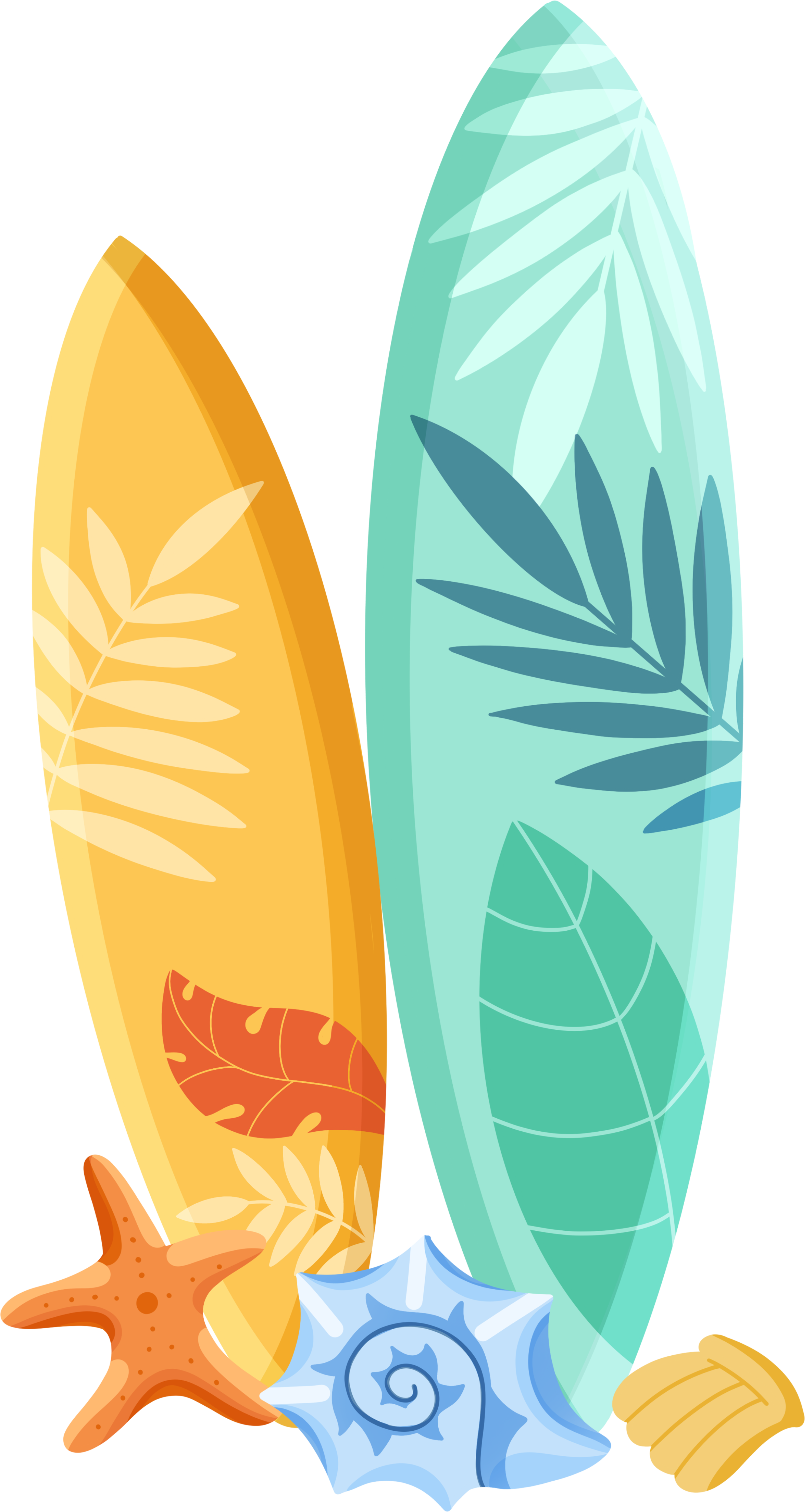 热带风情冲浪板插画PNG