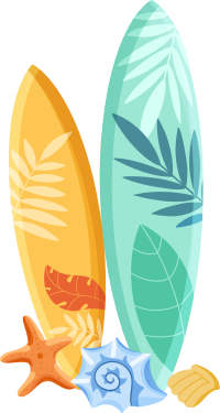 热带风情冲浪板插画PNG