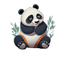 手绘插画PNG素材-小熊猫