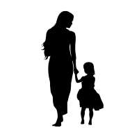 创意手绘母子插画PNG素材