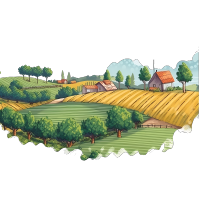 手绘农田透明PNG图形素材